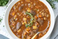 Hearty Beef, Barley & Vegetable Soup