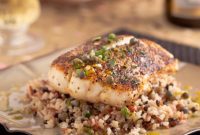 Golden Seared Halibut with Zesty Lemon Caper Sauce