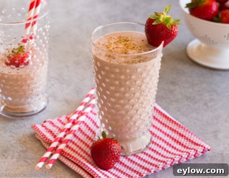 Creamy Strawberry Banana Yogurt Blend 7 strawberry banana smoothie | AFoodCentricLife.com