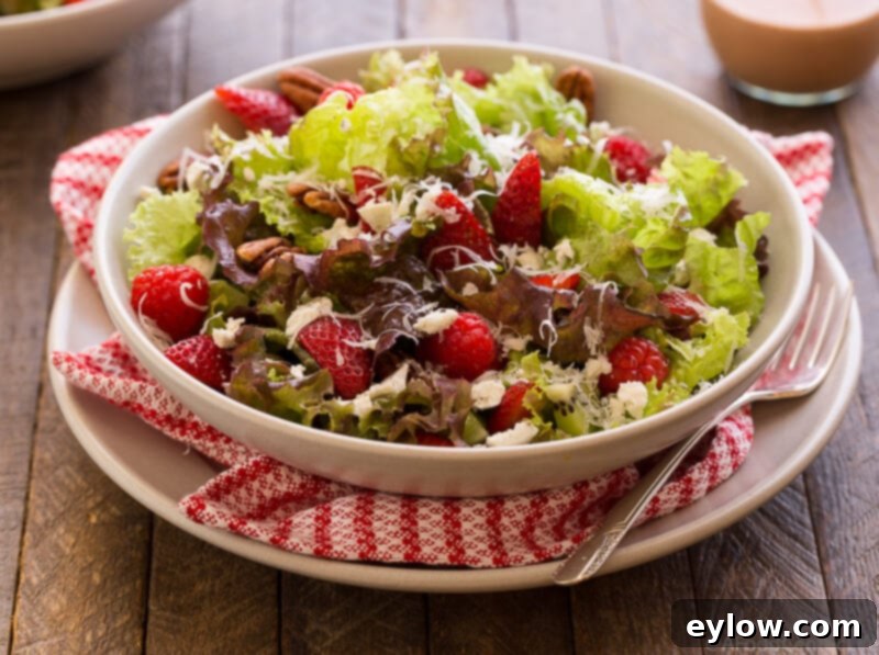 Summer berry salad on the table.