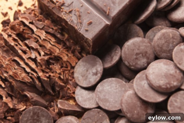 Chocolate buttons and chopped chocolate bar.