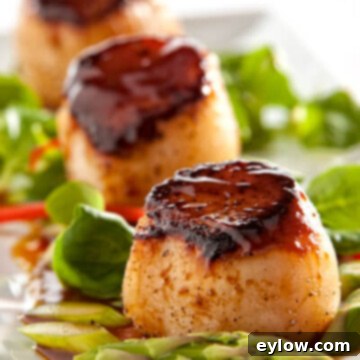 Hoisin Glazed Seared Scallops, ready to be served