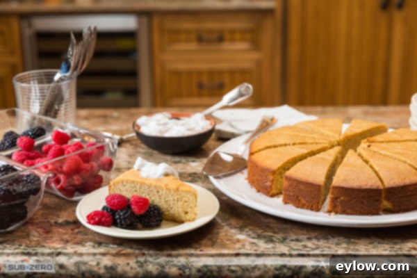 Lemond Almond Polenta Cake with Berries|AFoodCentricLife.com