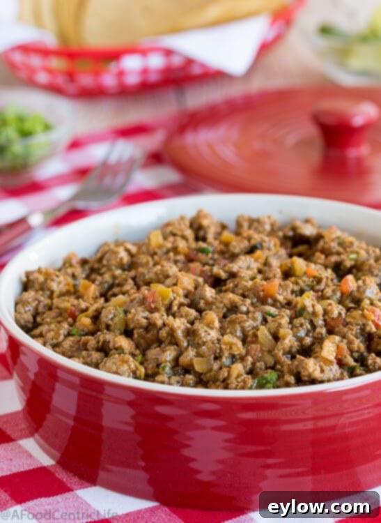 Homemade Taco Seasoning Master Your Mix Expand Your Menu 3 Taco meat filling ready for assembly | AFoodCentricLife.com