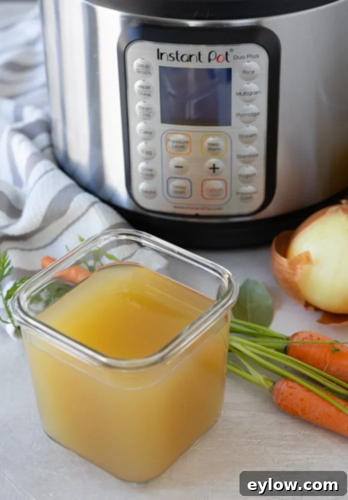Golden Instant Pot Chicken Broth.