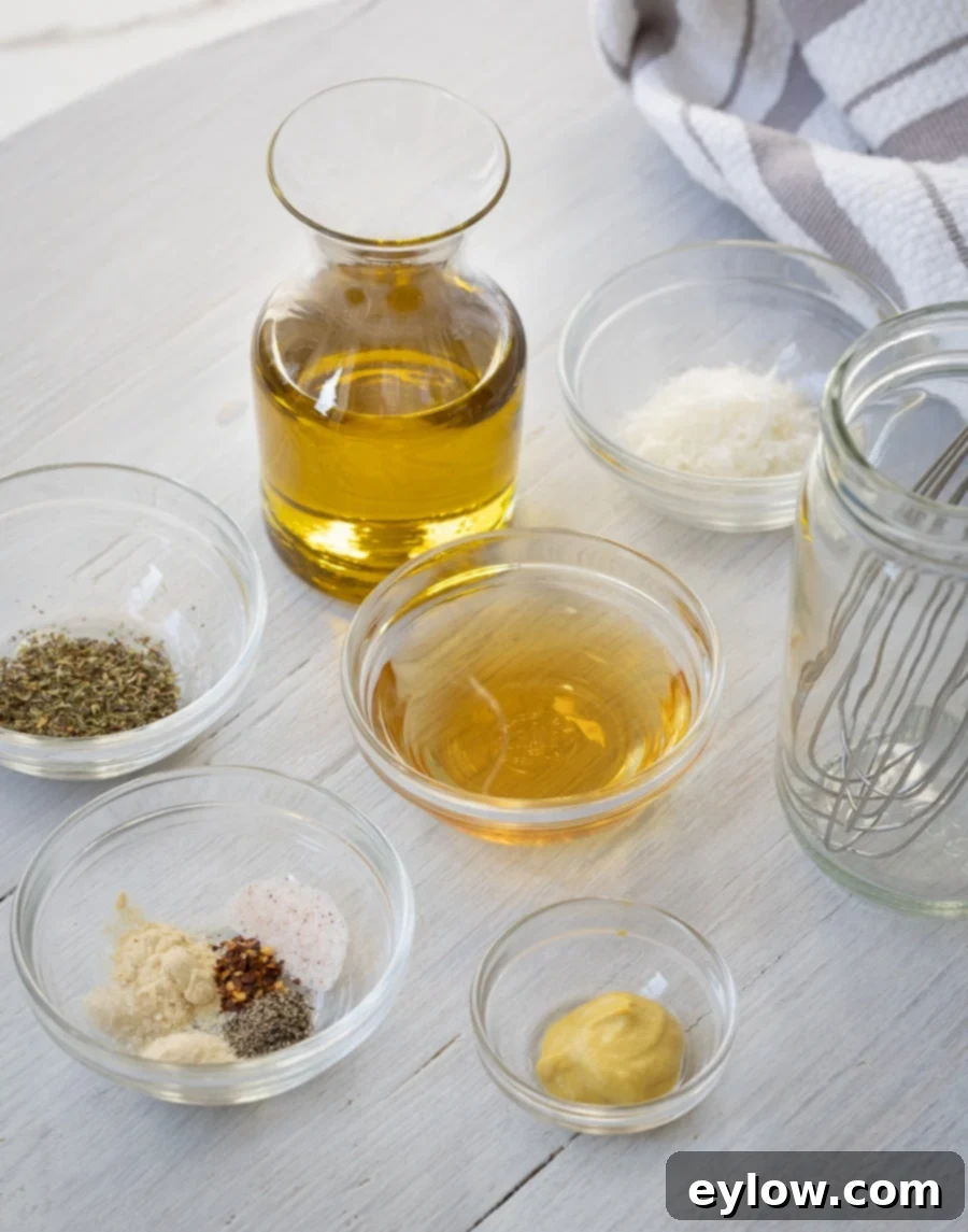 Italian dressing ingredients.