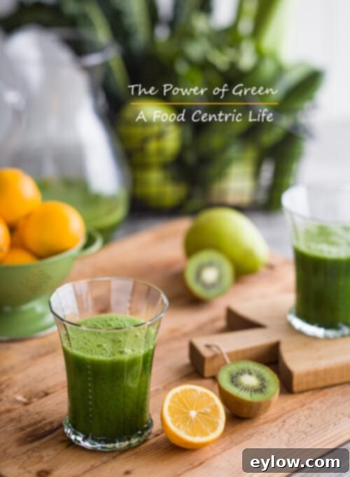 Revitalizing Green Elixir 2 Freshly pressed vibrant green juice with cucumber and kale for health and detox | AFoodCentricLife.com