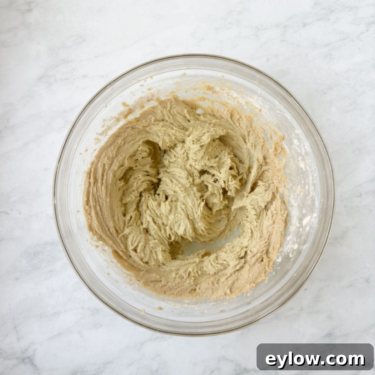 Homemade Cranberry Oatmeal Cookie Bliss 7 Creamy cookie dough coming together after beating.