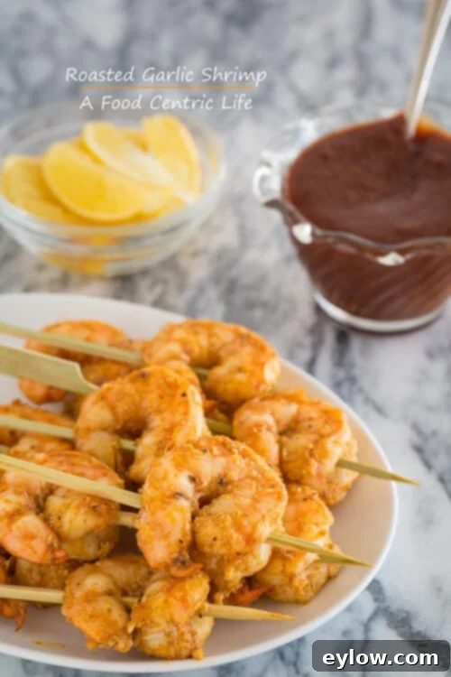 Zesty Lemon Garlic Baked Shrimp 2 Delicious roasted garlic shrimp served as an appetizer
