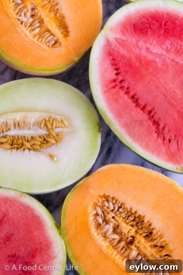 Melon Medley Skewers 3 Variety of fresh summer melons | AFoodCentricLife.com