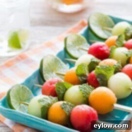 Melon Medley Skewers 6 Melon Kabobs | AFoodCentricLife.com
