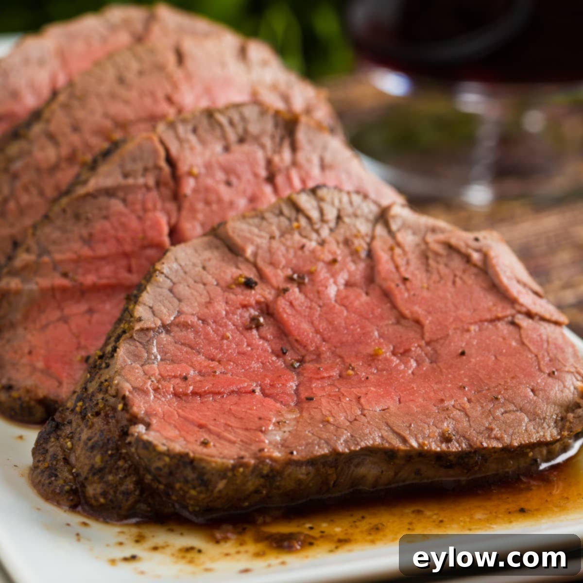 beef tenderloin on a plate.