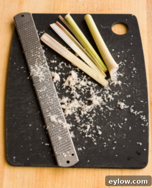 Aromatic Thai Lemongrass Chicken 3 Finely zested lemongrass for a powerful flavor release.