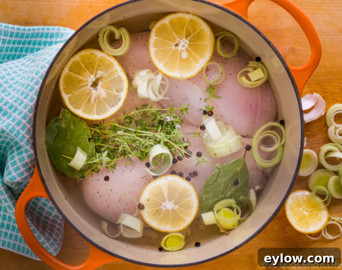 how to poach chicken breasts | AFoodCentricLife.com