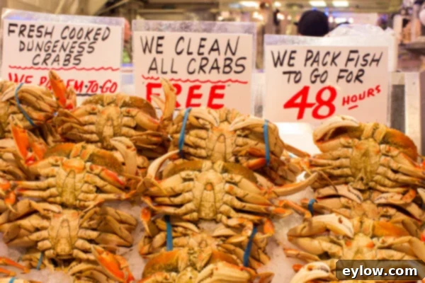 Pike Place market crab for sale