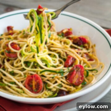 Zucchini Noodles with Roasted Tomatoes | AFoodCentricLife.com
