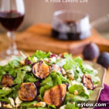 Delicious fresh fig salad with honey balsamic vinaigrette
